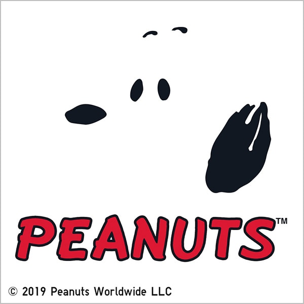 Peanuts Character Snoopy superimposed on a white background with the Peanuts logo