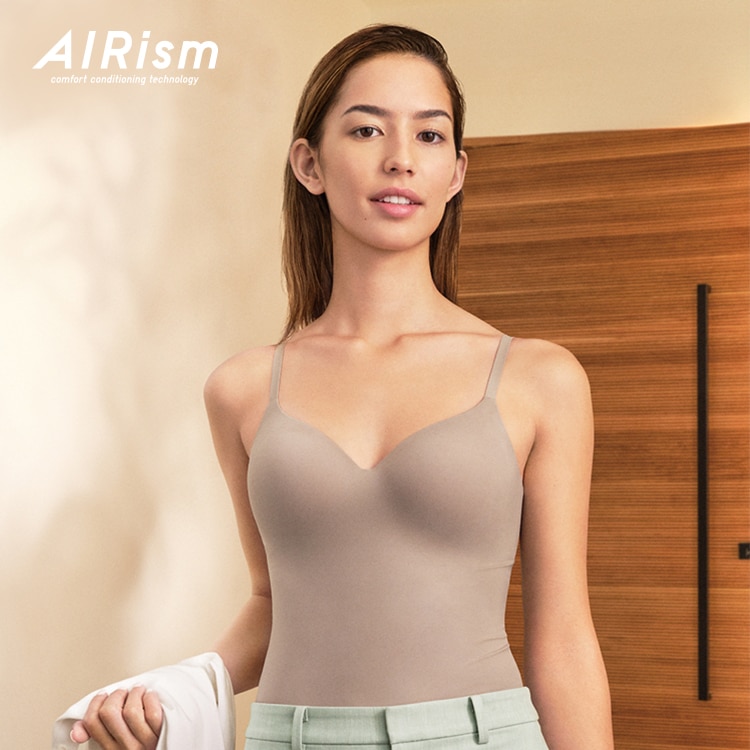 Seamless V-Neck Camisole Bra Top (AIRism)