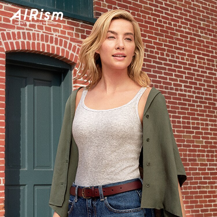 AIRism Cotton Ribbed Sleeveless Bra Top