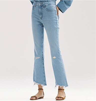 HIGH RISE SKINNY FLARE ANKLE JEANS