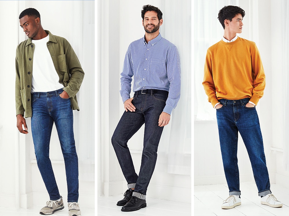 men slim fit selvedge jeans