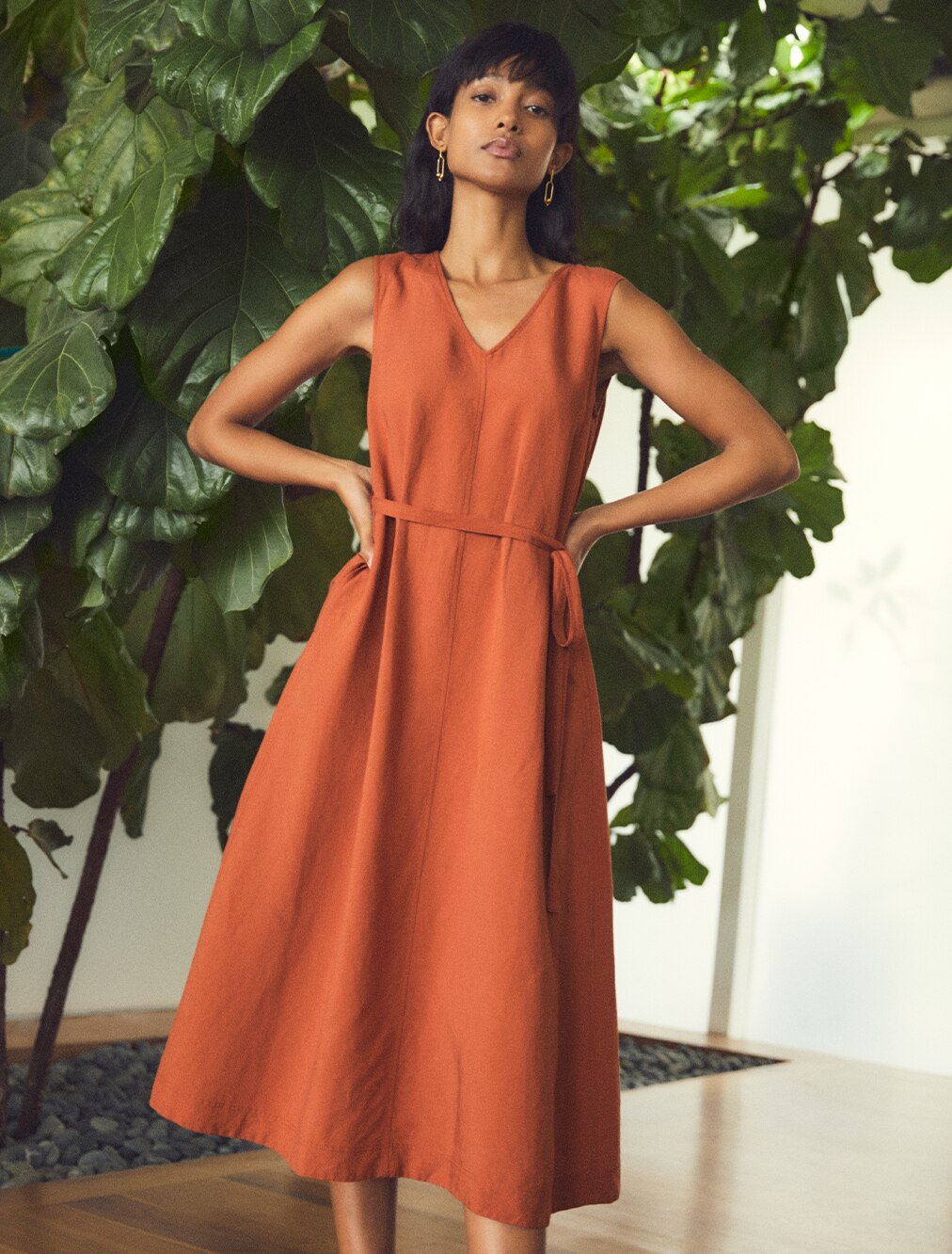 uniqlo orange dress