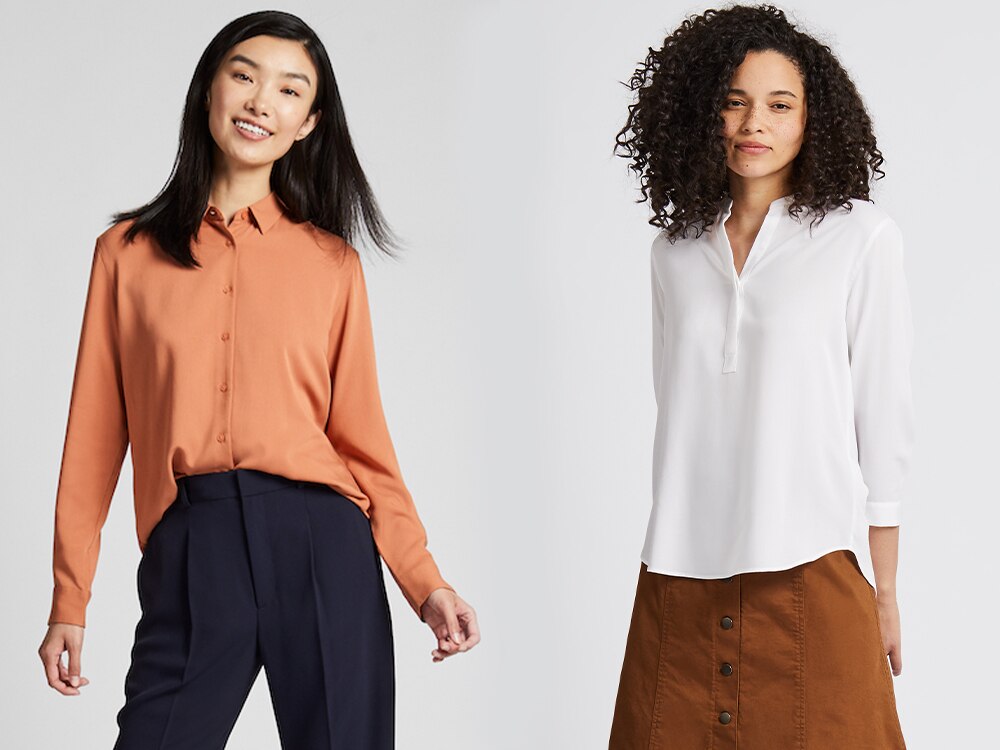 women rayon long-sleeve blouses