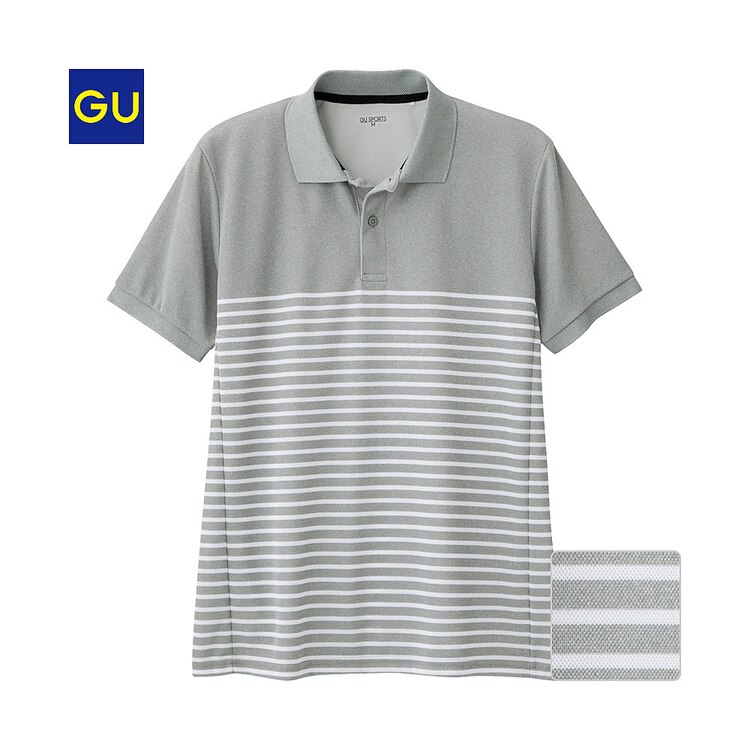 Gu公式 スポーツポロシャツ ボーダー ファッション通販サイト