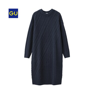 Gu公式 ケーブルニットワンピース 長袖 ｃｅ ファッション通販サイト