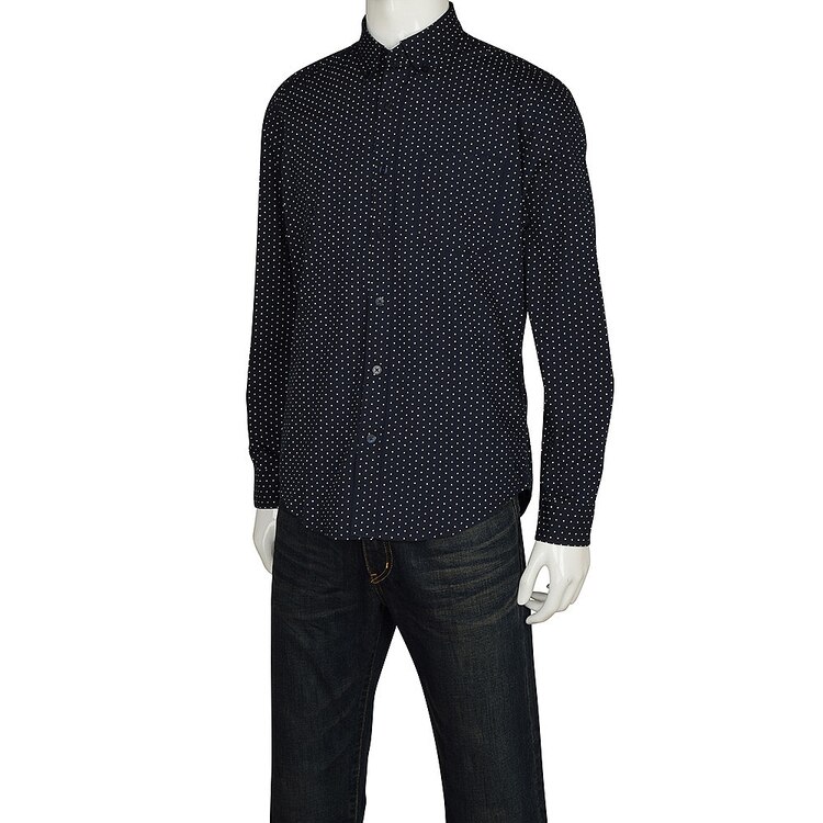 Gu公式 ブロードドットプリントシャツ 長袖 ファッション通販サイト