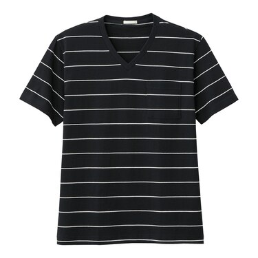 Gu公式 ボーダーｖネックｔ 半袖 ファッション通販サイト