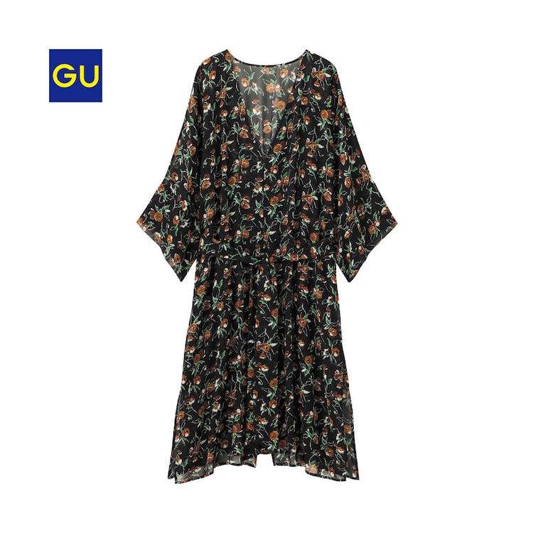 Gu公式 ガウン フラワー ７分袖 ｎｕ ファッション通販サイト