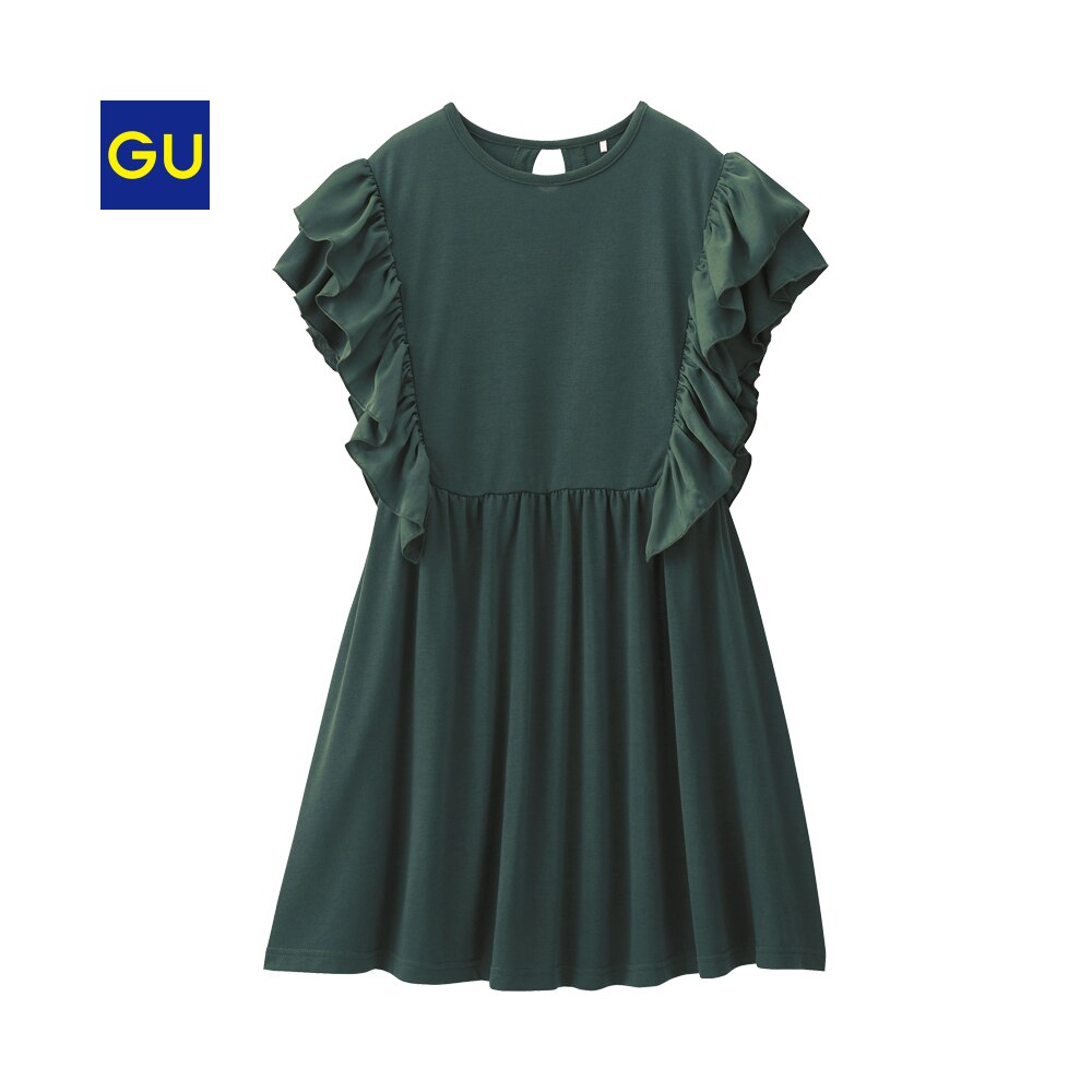 Guのgirls サテンフリルワンピース 半袖 Stylehint