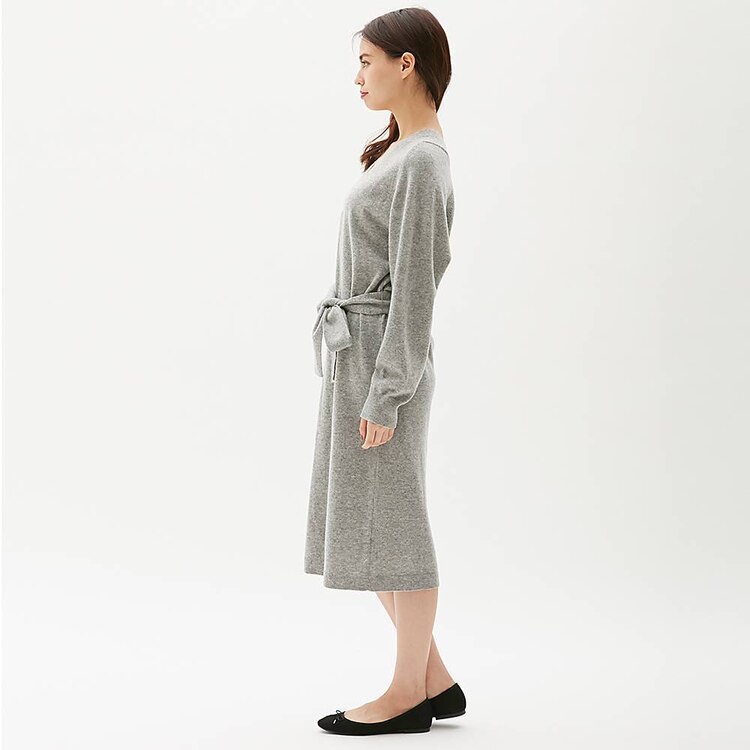 Gu公式 ウールカシミヤｖネックワンピース 長袖 ｚ ファッション通販サイト