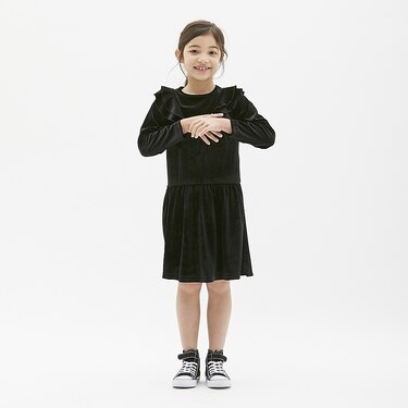 Gu公式 Girls ベロアラッフルワンピース 長袖 ファッション通販サイト