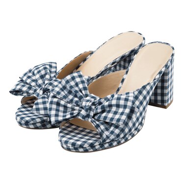 Gu公式 ギンガムチェックリボンミュール ファッション通販サイト