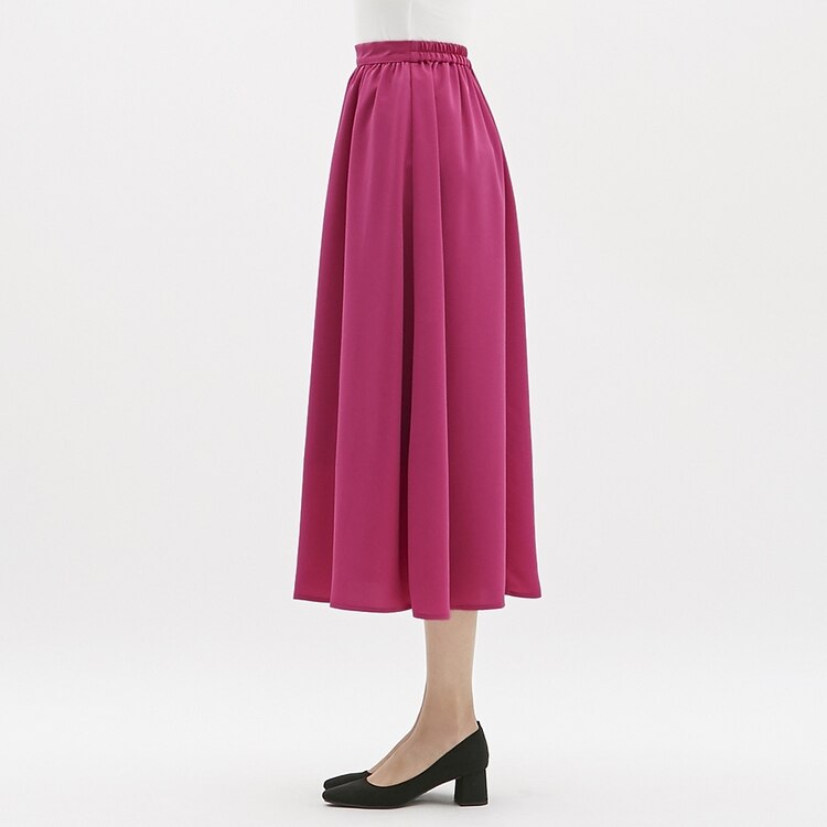 Gu公式 サテンフレアロングスカートsb ファッション通販サイト