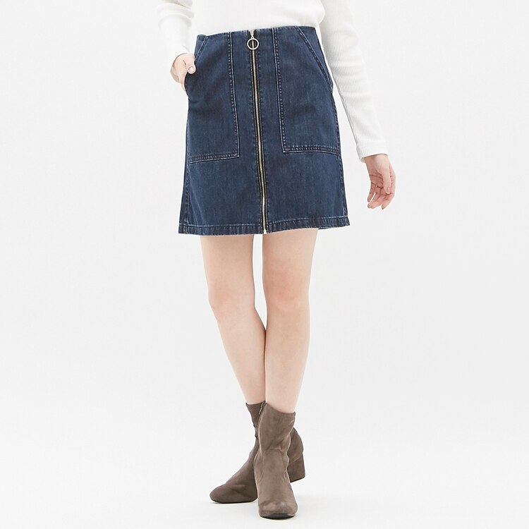 デニムフロントジップミニスカート Gu ジーユー 公式通販オンラインストア