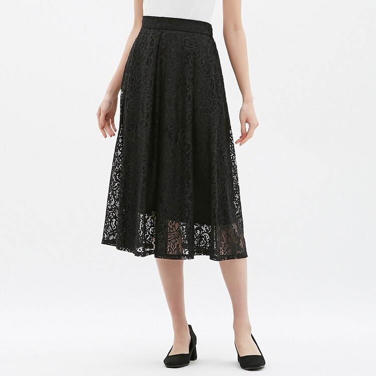 レースフレアミディスカートgr Gu ジーユー 公式通販オンラインストア