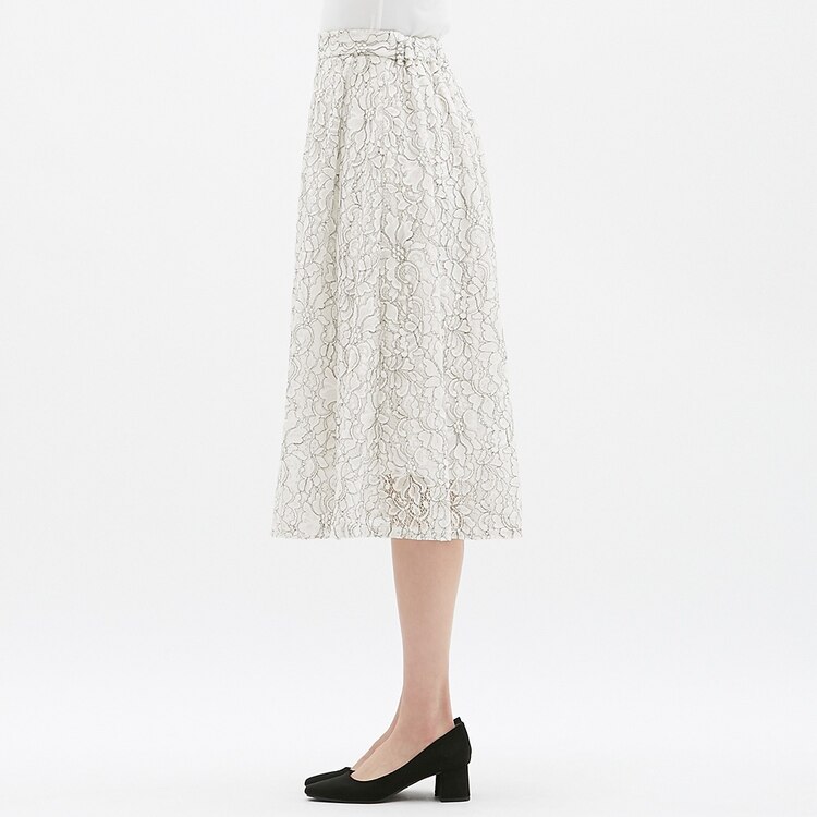 Gu公式 レースフレアミディスカートgr ファッション通販サイト