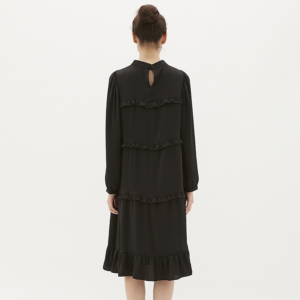 Gu公式 ティアードフリルワンピース 長袖 Cr ファッション通販サイト