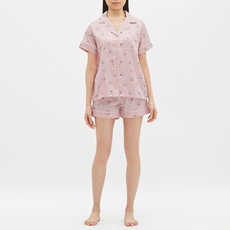 パジャマ 半袖 ショートパンツ サテン ピーナッツ Gu ジーユー 公式通販オンラインストア