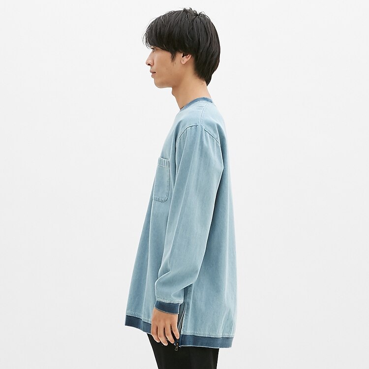 デニムビッグプルオーバーシャツ 長袖 Jn Gu ジーユー 公式通販オンラインストア デニムビッグプルオーバーシャツ 長袖 Jn Gu ジーユー 公式通販オンラインストア