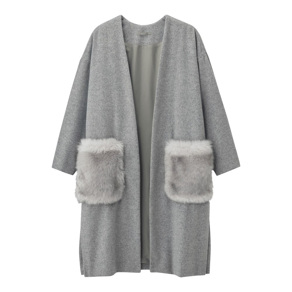 フェイクファーポケットガウンコート Gu ジーユー 公式通販オンラインストア