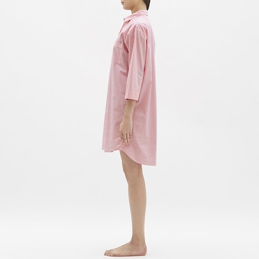 Gu公式 パジャマストライプシャツワンピース 7分袖 ファッション通販サイト