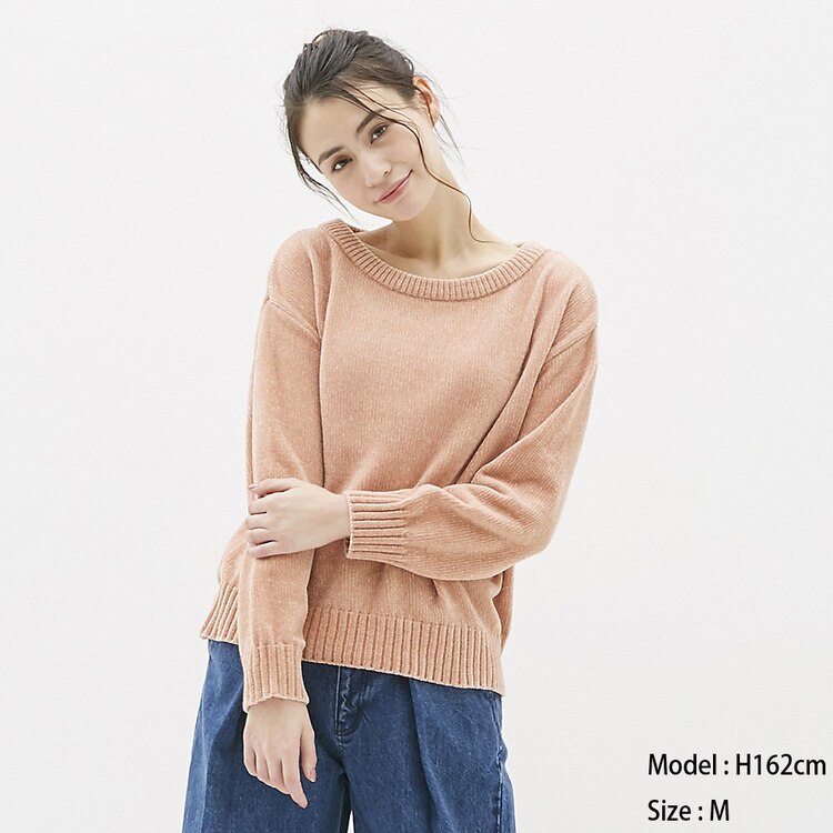 Gu公式 モールヤーンボートネックセーター 長袖 B ファッション通販サイト