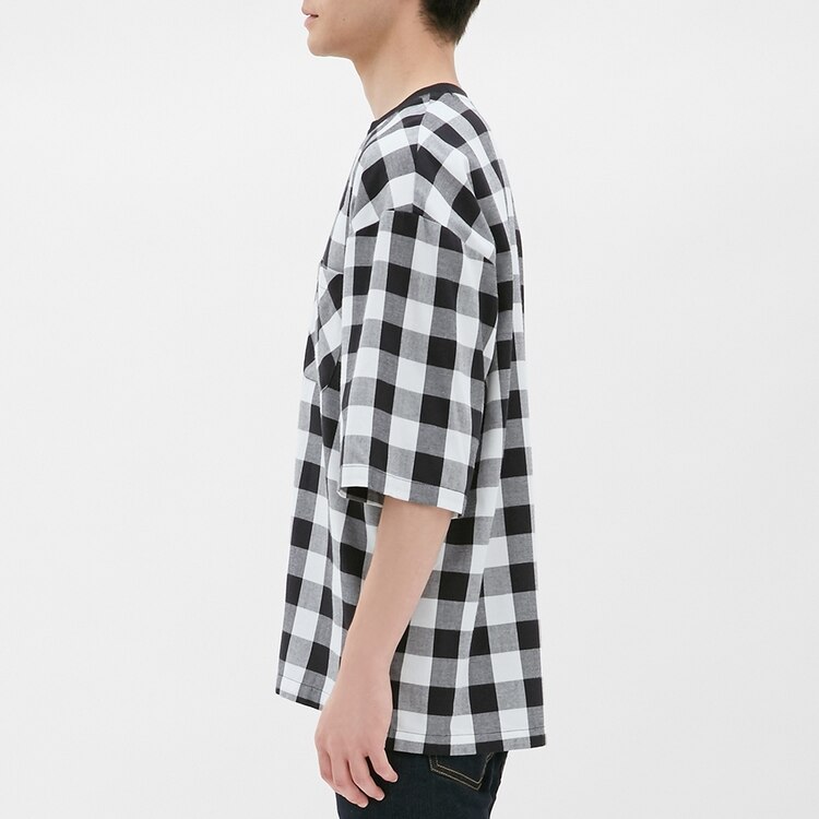 Gu公式 ビッグプルオーバーチェックシャツ 5分袖 ファッション通販サイト