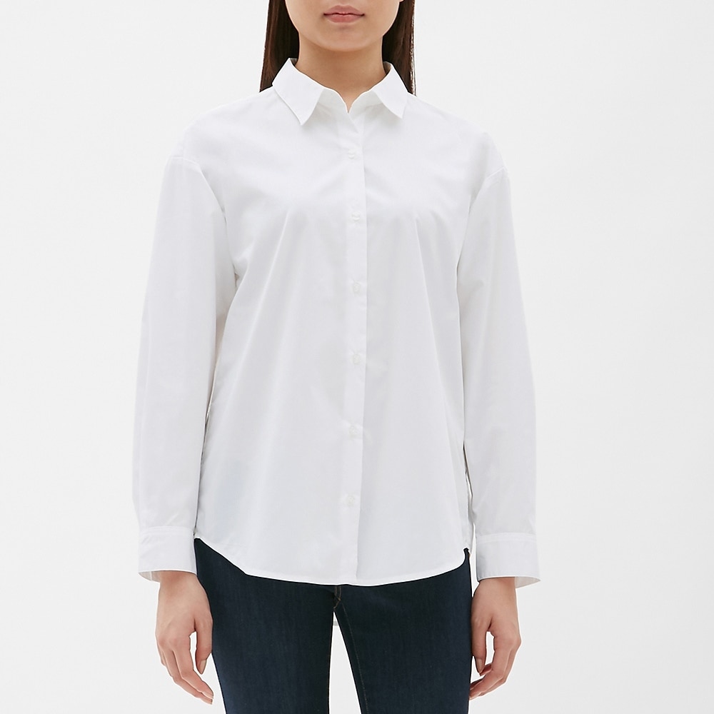 GUのドレープレギュラーカラーシャツ(長袖) | StyleHint