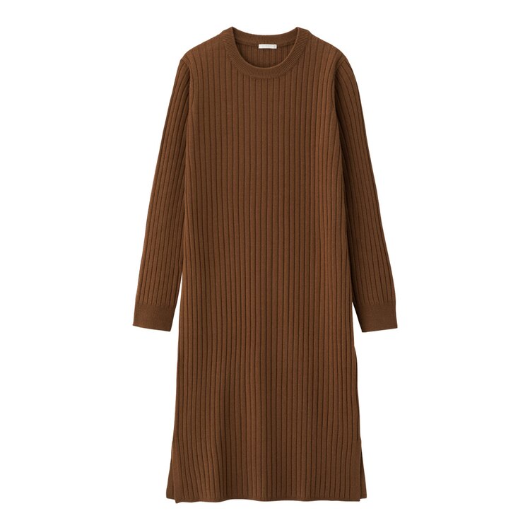 リブクルーネックニットワンピース 長袖 Sc Gu ジーユー 公式通販オンラインストア