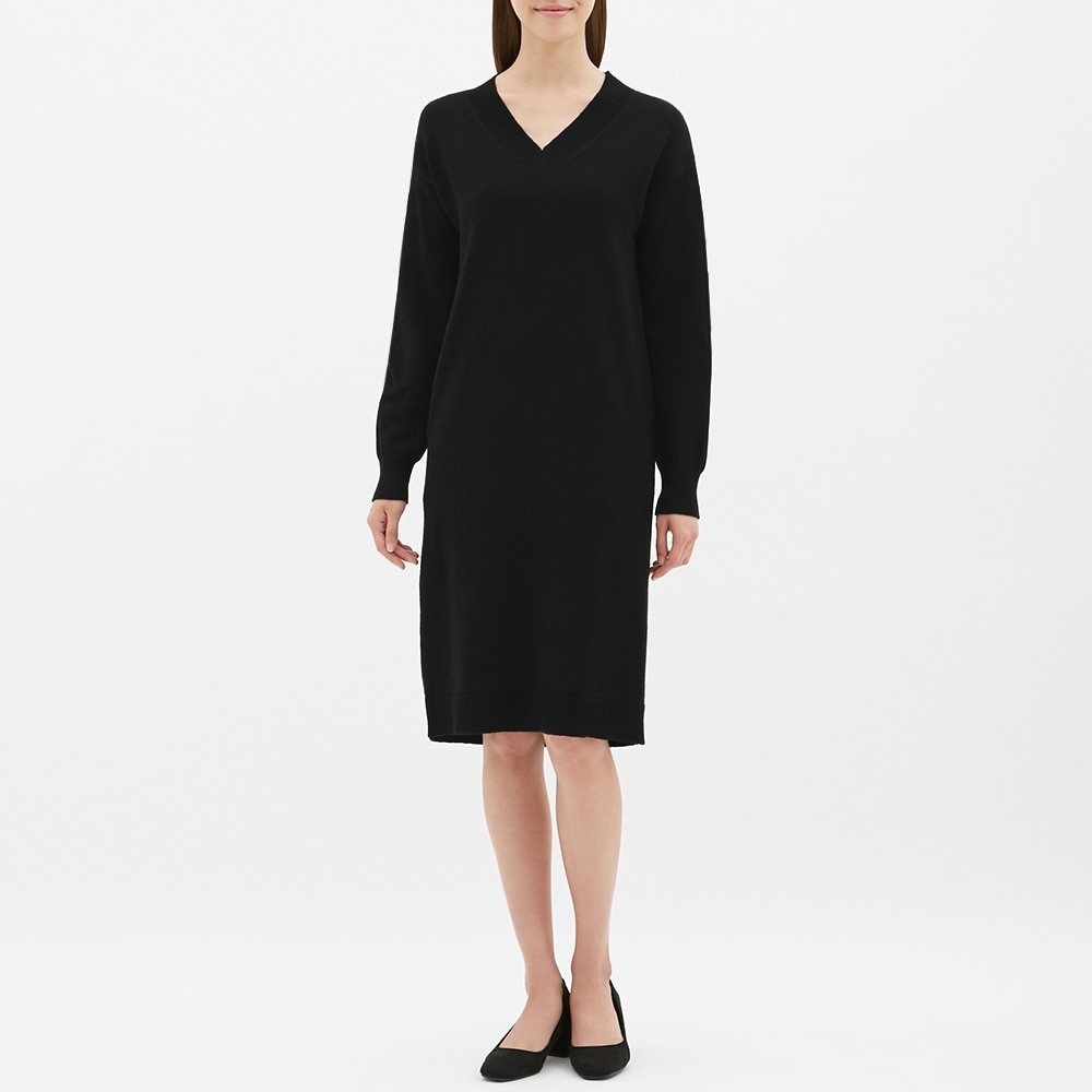 Gu公式 Vネックニットワンピース 長袖 Sc ファッション通販サイト
