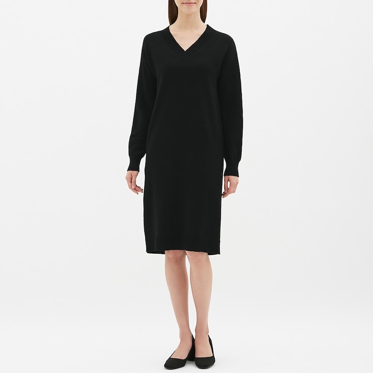 Gu公式 Vネックニットワンピース 長袖 Sc ファッション通販サイト