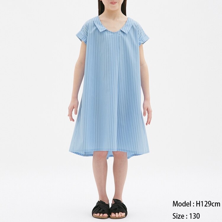 Gu公式 Girlsストライプシャツワンピース 半袖 ファッション通販サイト Gu公式 Girlsストライプシャツワンピース 半袖 ファッション通販サイト