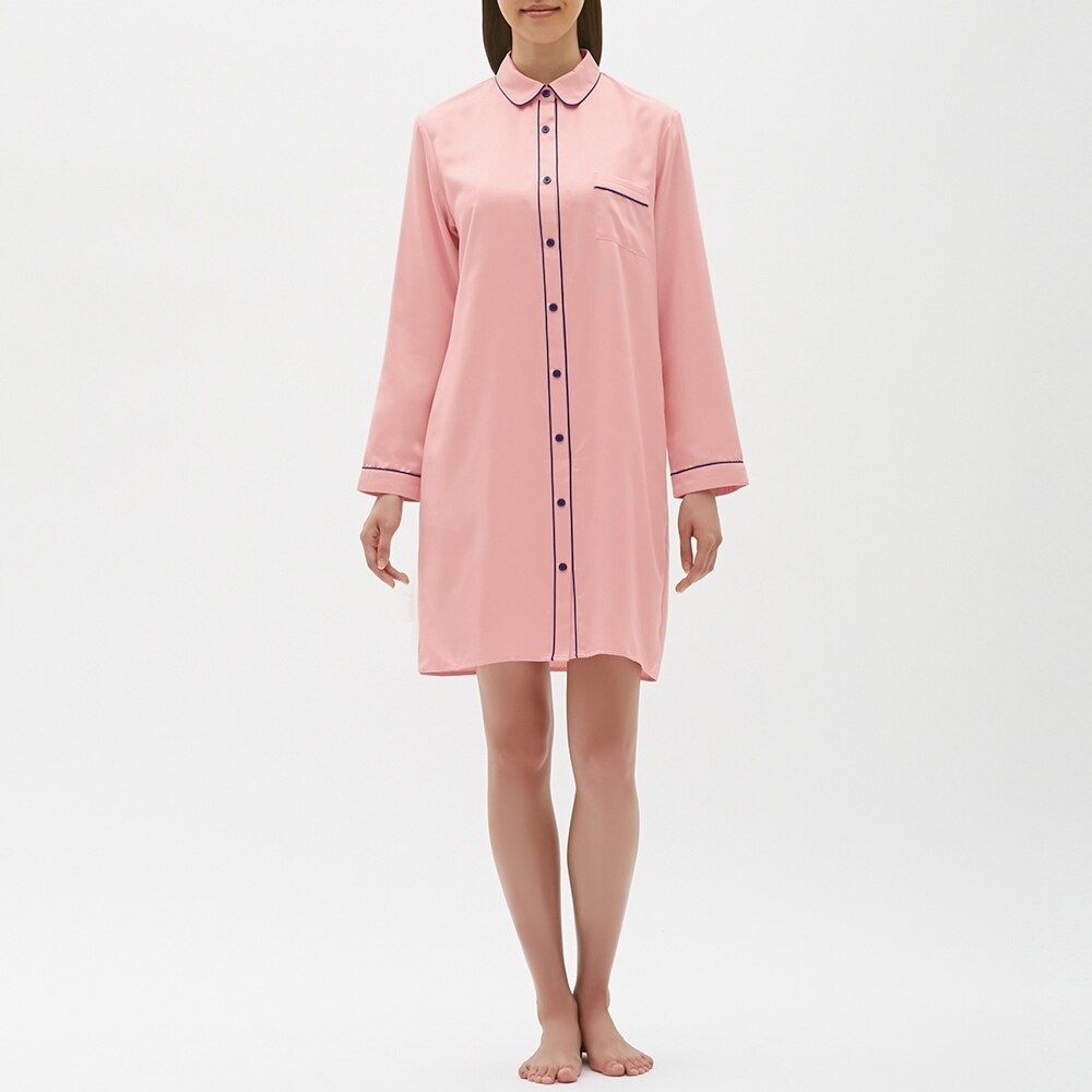 Guのサテンパジャマワンピース 長袖 Stylehint