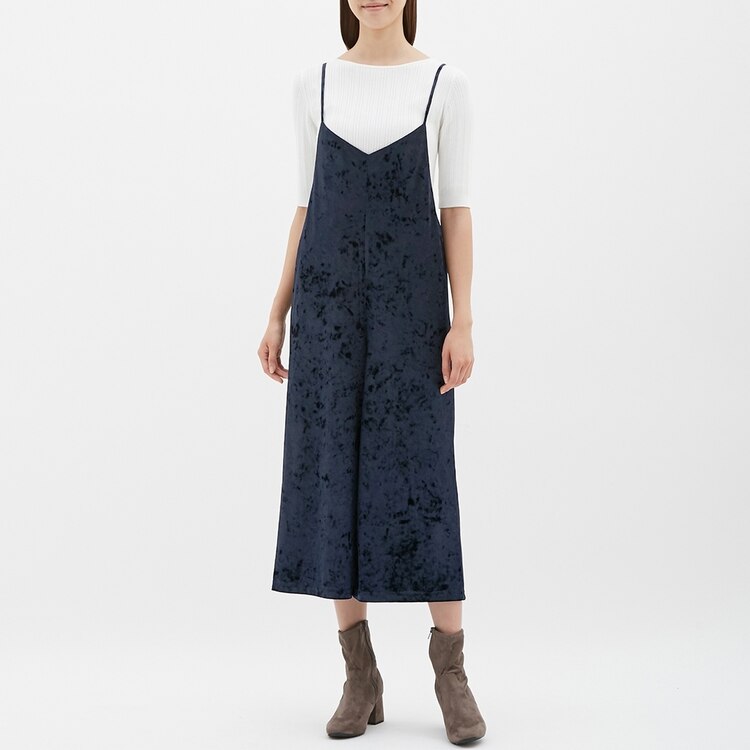 クラッシュベロアサロペットワイドパンツz Gu ジーユー 公式通販オンラインストア