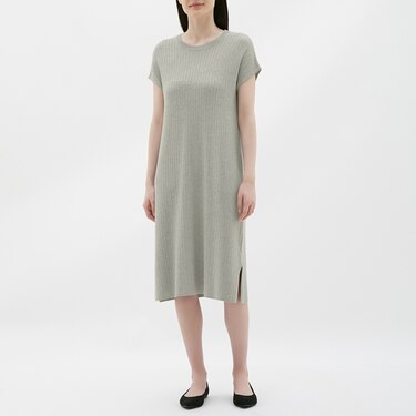 Gu公式 リブニットワンピース ノースリーブ Z ファッション通販サイト