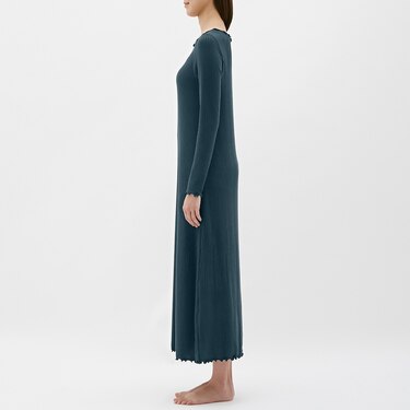 Gu公式 リブラウンジワンピース 長袖 ファッション通販サイト