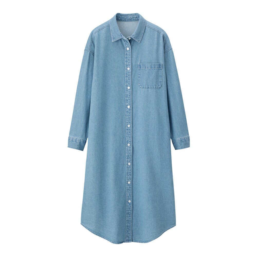 Gu公式 デニムシャツワンピース 長袖 Jn ファッション通販サイト