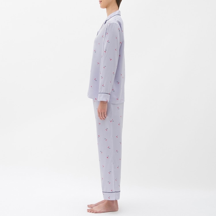 Gu公式 パジャマ 長袖 サテン チェリー ファッション通販サイト