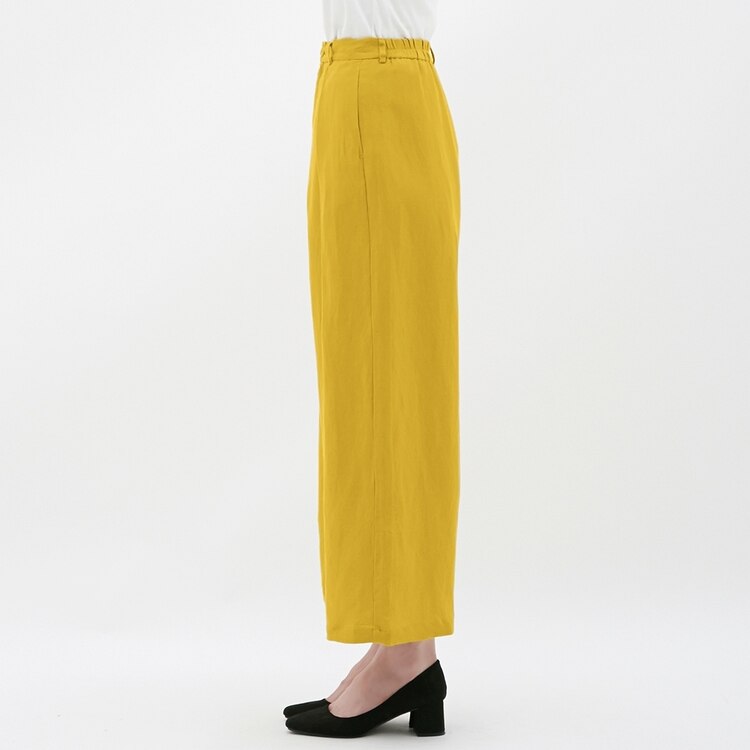 Gu公式 リネンブレンドワイドパンツ ファッション通販サイト