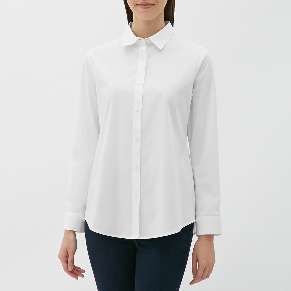 GUのドレープレギュラーカラーシャツ(長袖) | StyleHint