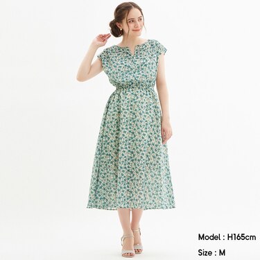 Gu公式 フラワープリントワンピース 半袖 ファッション通販サイト