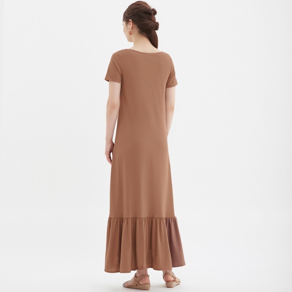 Gu公式 ブラフィールフレアマキシワンピース 半袖 ファッション通販サイト