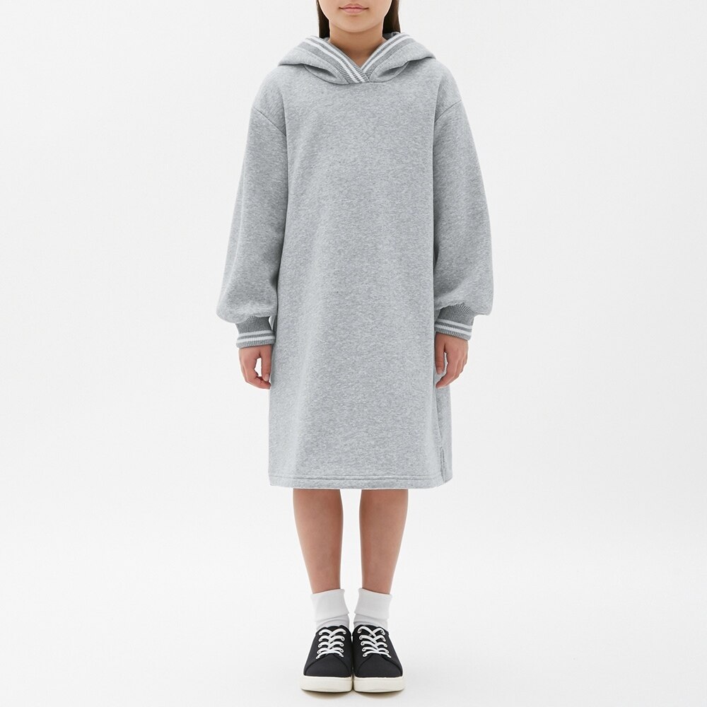 Guのgirls裏起毛リブボーダースウェットワンピース 長袖 Stylehint