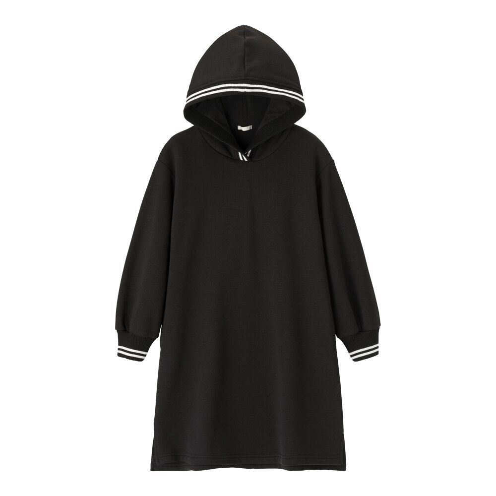 Gu公式 Girls裏起毛リブボーダースウェットワンピース 長袖 ファッション通販サイト