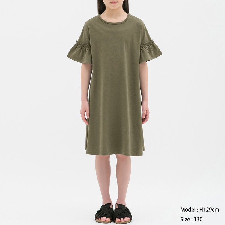 Gu公式 Girlsフリルスリーブワンピース 半袖 ファッション通販サイト