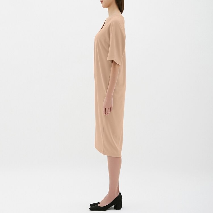 Gu公式 Vネックワンピース 5分袖 Z ファッション通販サイト