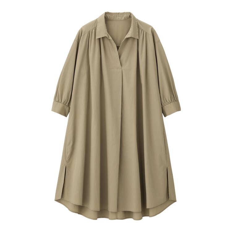 Aラインシャツワンピース 7分袖 Gu ジーユー 公式通販オンラインストア