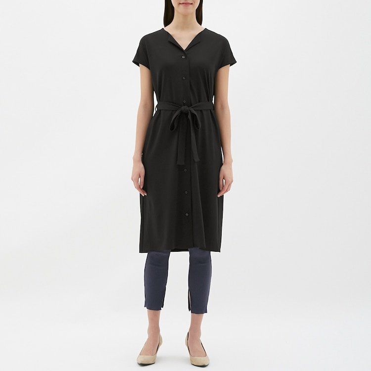 Gu公式 フロントボタンワンピース 半袖 Z ファッション通販サイト