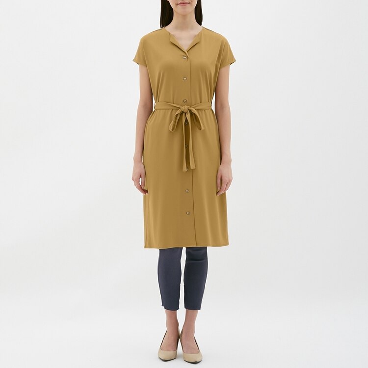 Gu公式 フロントボタンワンピース 半袖 Z ファッション通販サイト