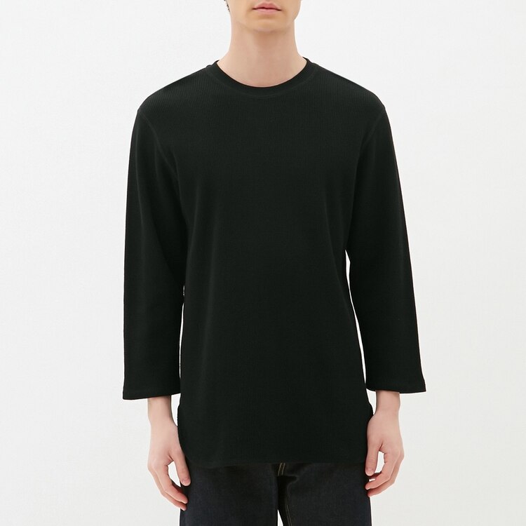 ワッフルクルーネックt 7分袖 Gu ジーユー 公式通販オンラインストア